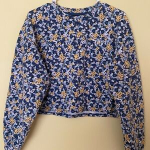 Vans Blue and Yellow Floral Shirt